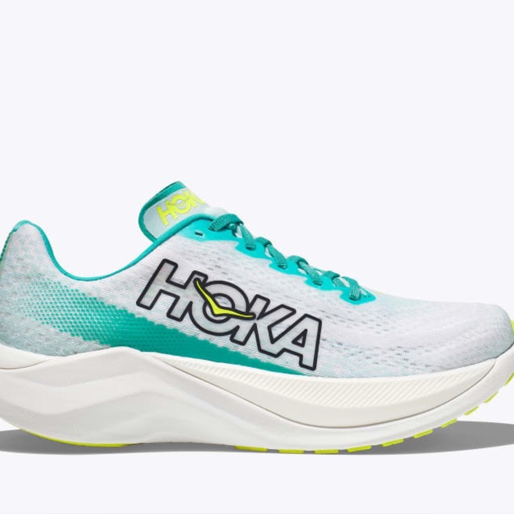 Hoka Mens Athletic Shoes - Aqua and White